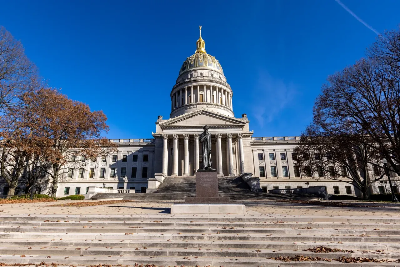 The West Virginia State Capitol building, designed by Cass Gilbert in neoclassical architectural style, built between 1924–1932, located at  — Charleston, WV