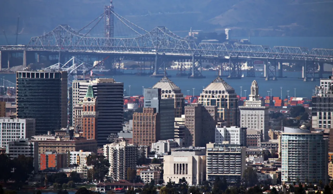 The Oakland skyline as seen from the Oakland hills — Oakland, CA