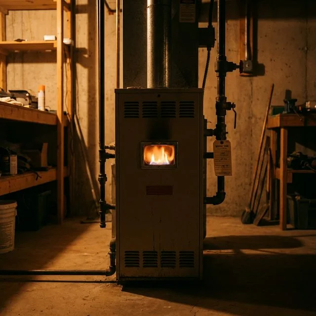 Furnace igniter being examined during a repair diagnosis