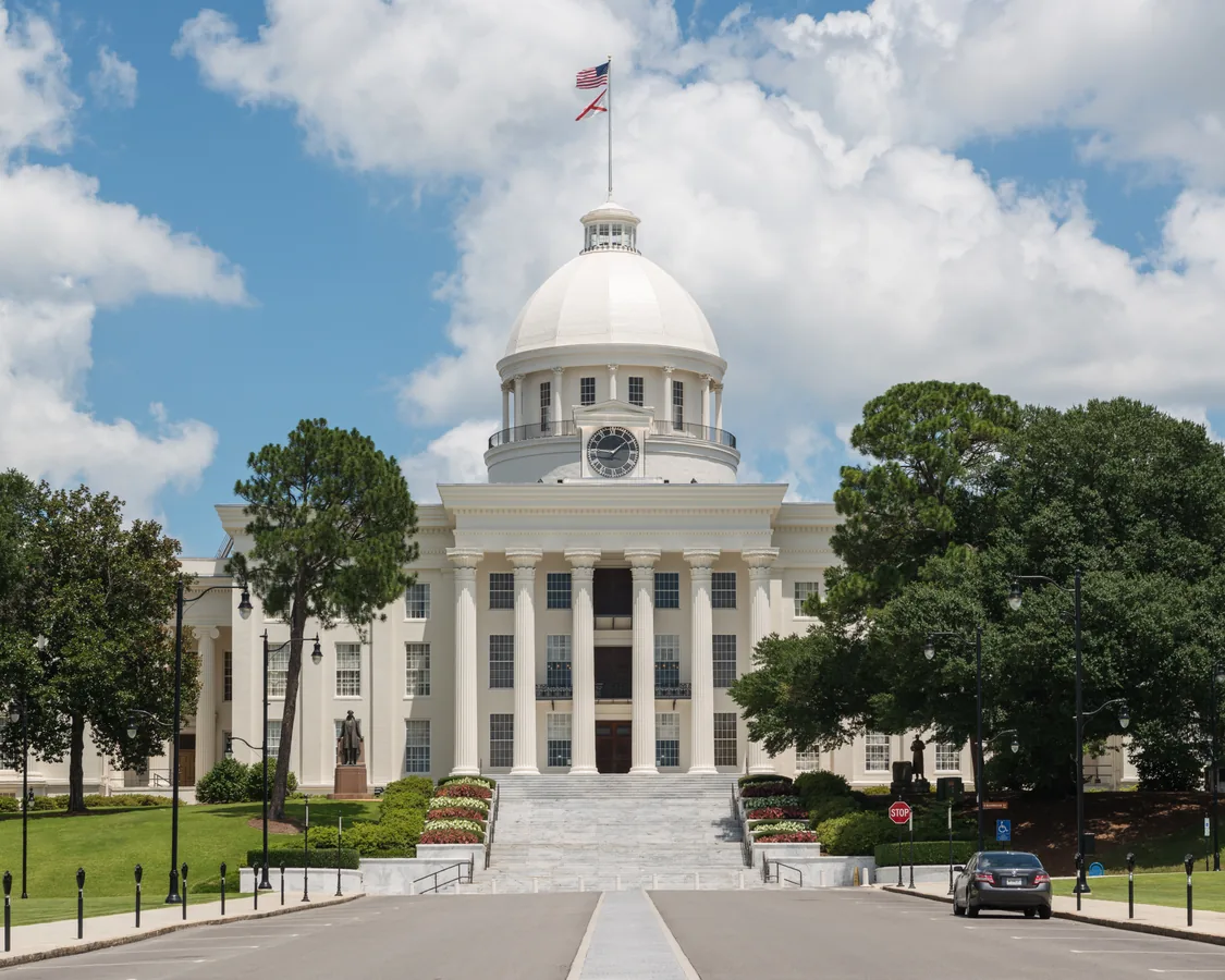 A west view of the Alabama State Capitol, Montgomery, as seen from Dexter Avenue — Alabama