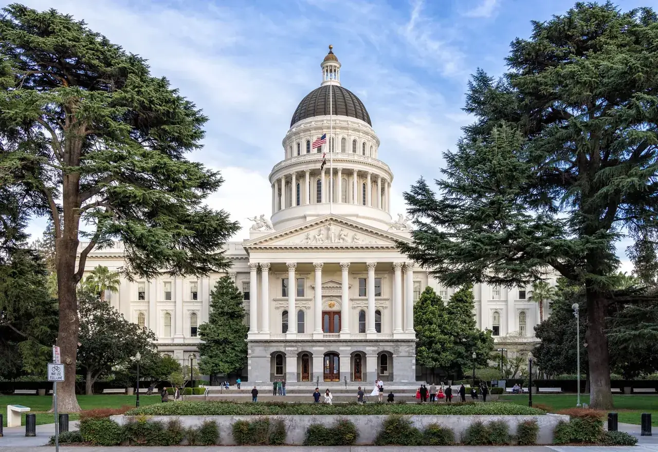 Sacramento, View of California State Capitol from 10th Street — California