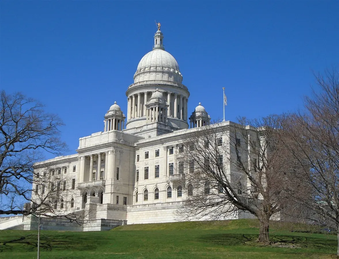 The Rhode Island State House, located at 900 Smith Street in Providence, Rhode Island, was built in 1895-1904 and was designed my McKim, Mea — Rhode Island